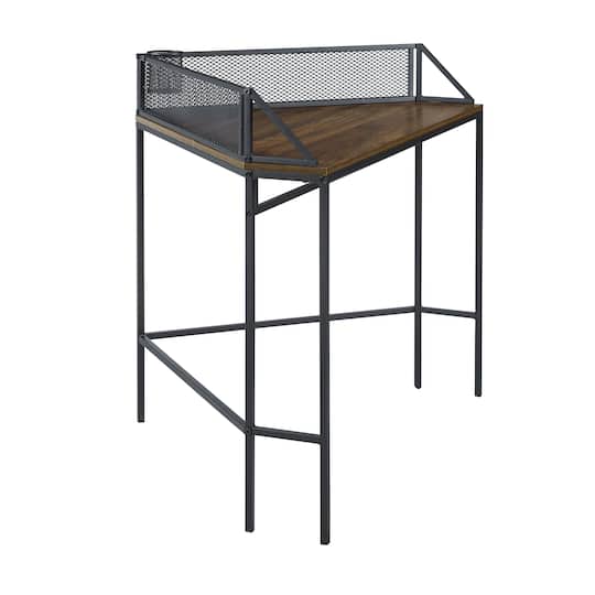 Walker Edison 42" Dark Walnut Industrial Corner Desk
